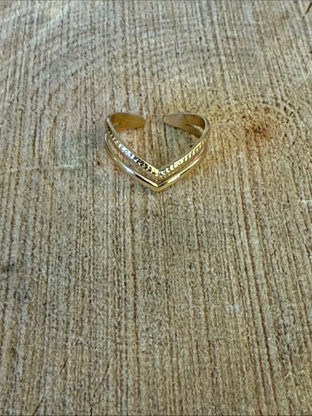 Gold Chevron Adjustable Stack Ring